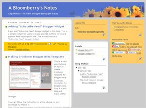 3 column sun flowers blogger template