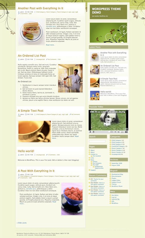 absolute green wordpress theme