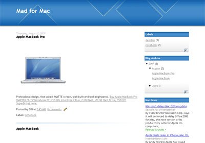 blue square blogger template