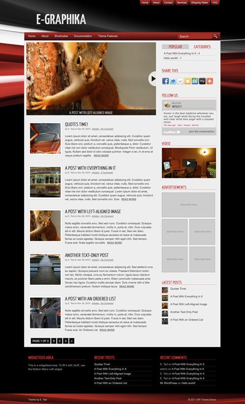 e-Graphika wordpress theme