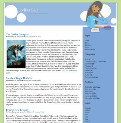 feeling blue wordpress theme