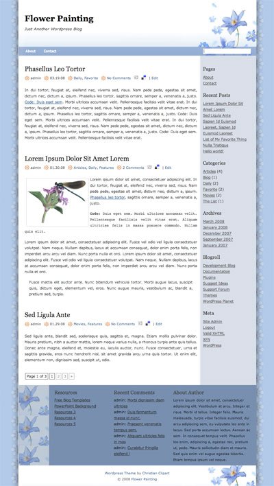 flower painting wordpress theme