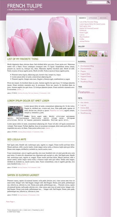 french tulipe wordpress theme