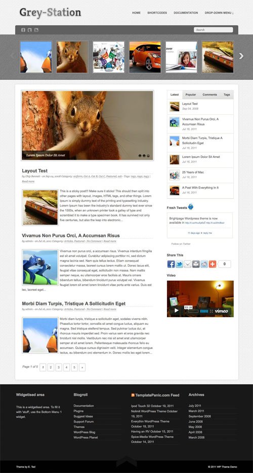 Grey-Station wordpress theme