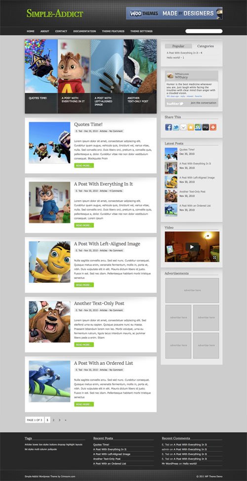 Simple-Addict wordpress theme