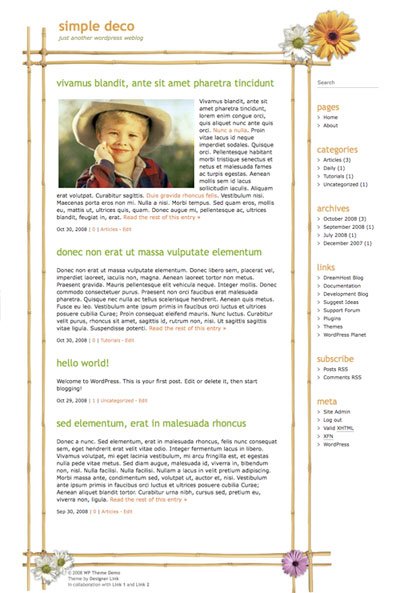 simple deco wordpress theme