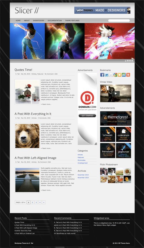 slicer wordpress theme