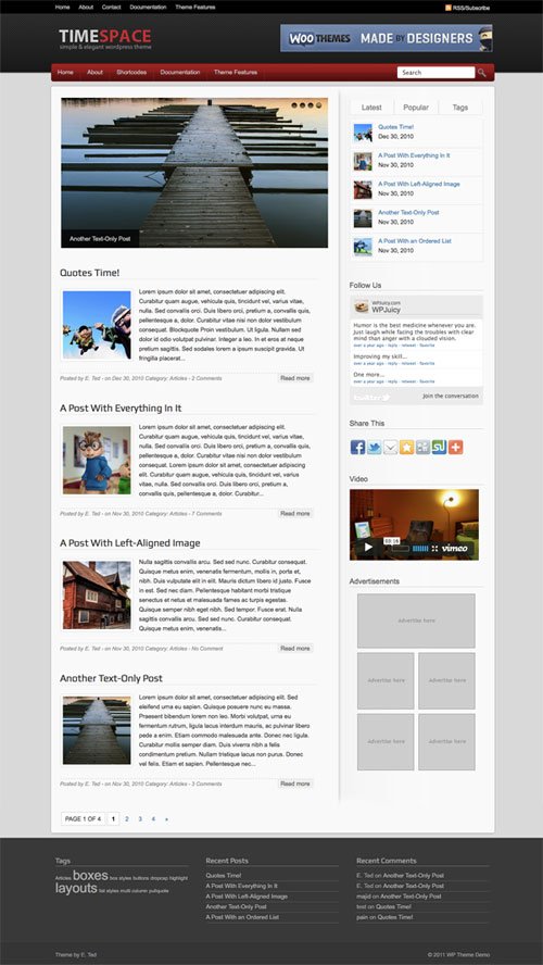 Timespace wordpress theme