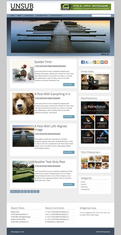 unsub wordpress theme
