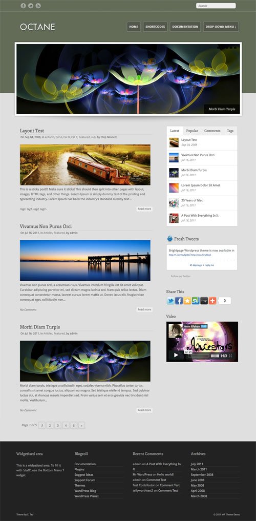 Octane wordpress theme