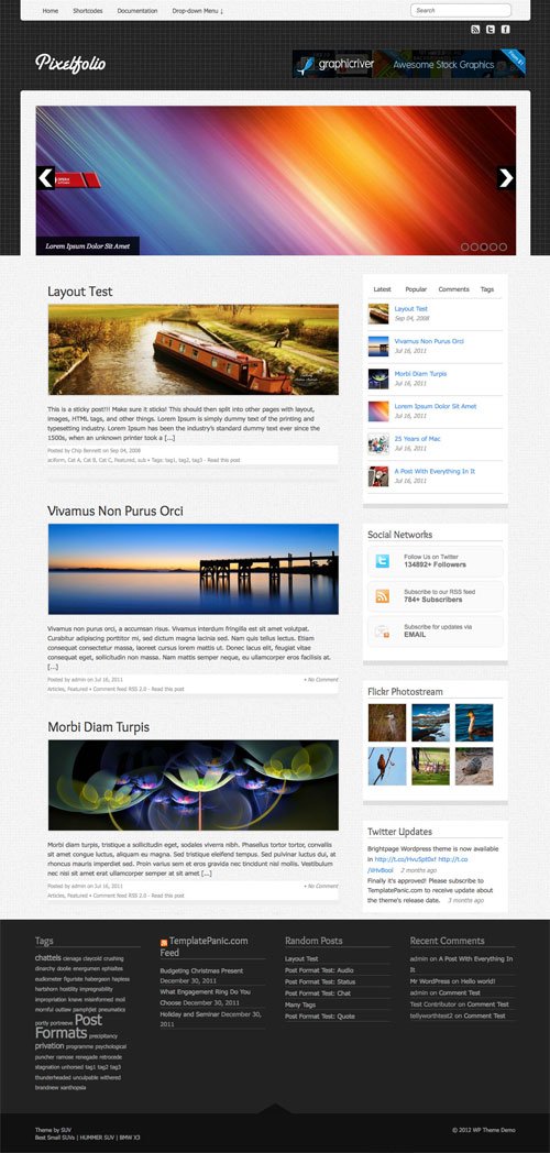 Pixelfolio wordpress theme