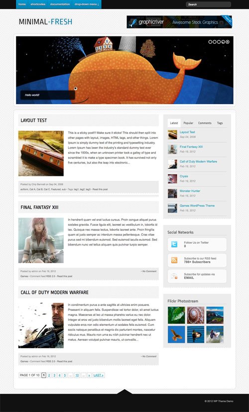 Minimal-Fresh wordpress theme