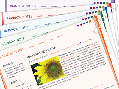 rainbow notes wordpress theme